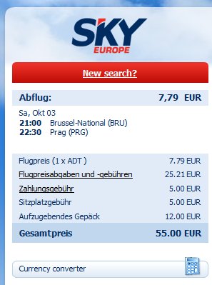 Rechnung SkyEurope